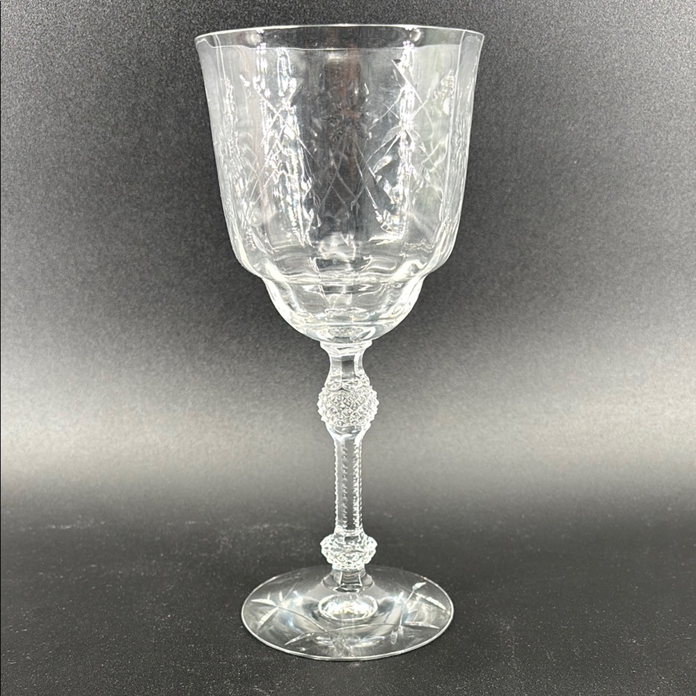 Vintage Fostoria york etched Crystal water goblet drinking Glass